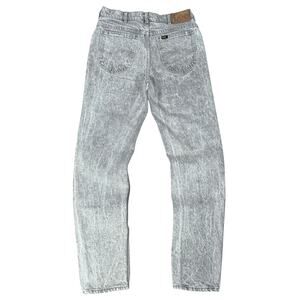 Vintage Lee Acid Wash Jeans 30x32 USA Made Gray High Waisted Straight Leg Denim